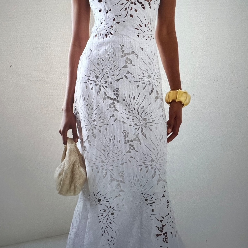 White Halter Sheath Midi Dress for Brides
